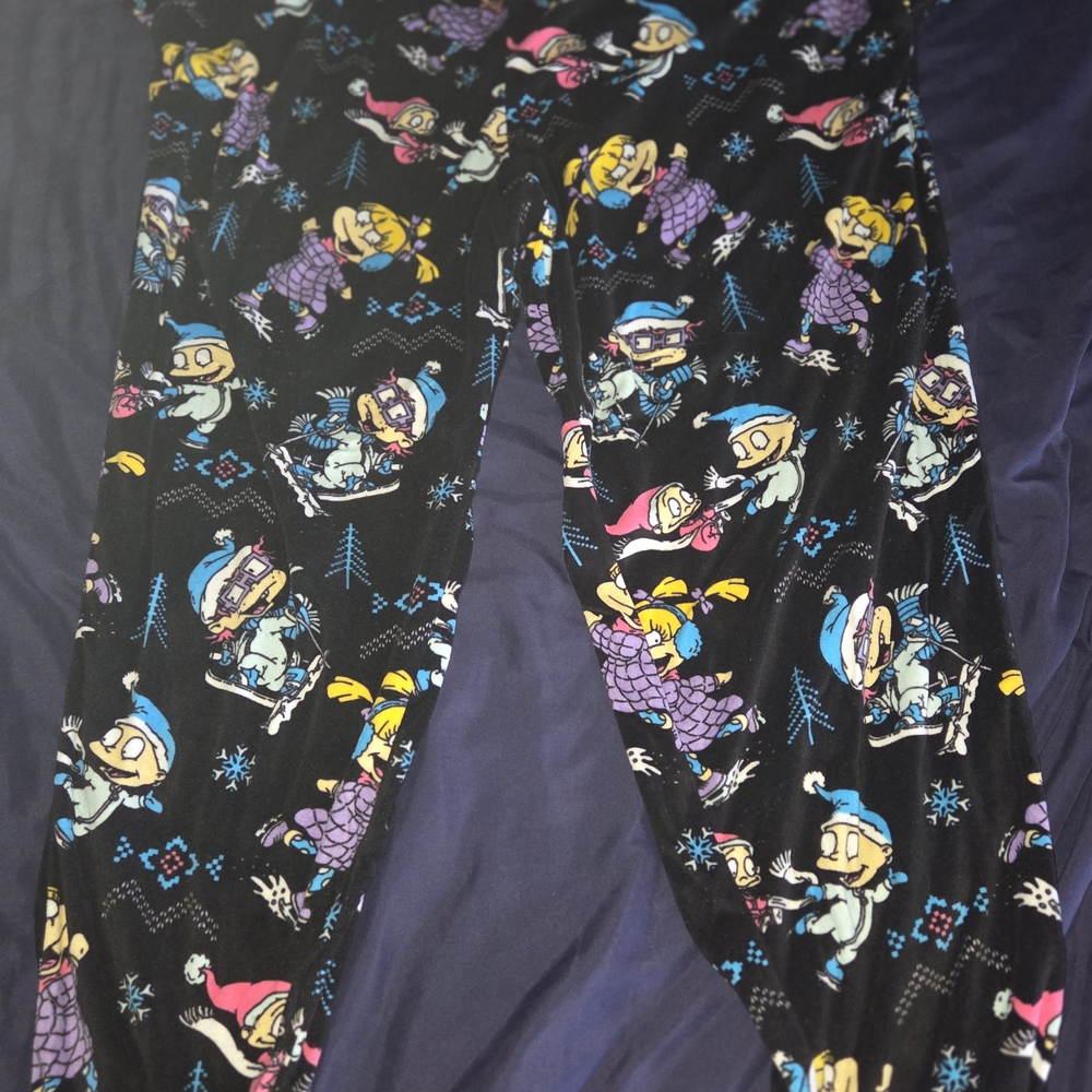 Nickelodeon Black Pajama Pants with Cartoon Characters